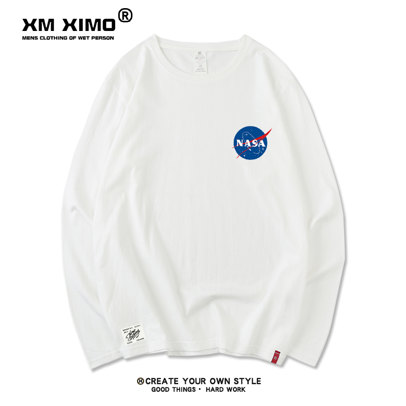 NASA astronaut long-sleeved t-shirt men's autumn clothes sweater trend clothes autumn cotton bottoming shirt autumn clothes