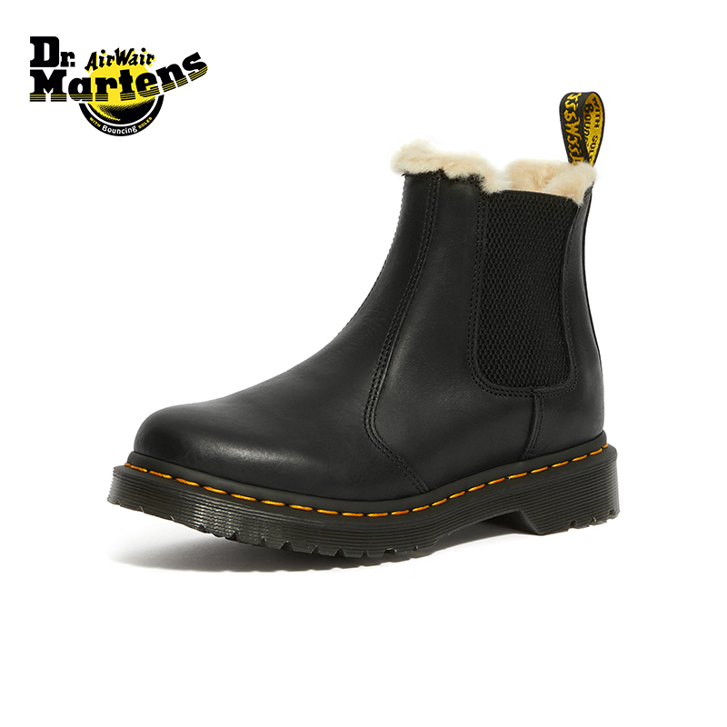 Dr.Martens马丁博士2976 Leonore冬加绒加厚保暖雪地靴切尔西靴