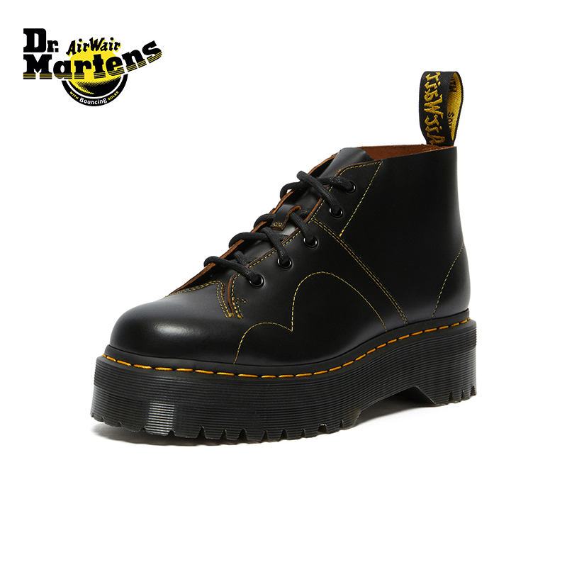 Dr.Martens马丁博士Church Quad冬猴脸悟空光面皮厚底中帮马丁靴