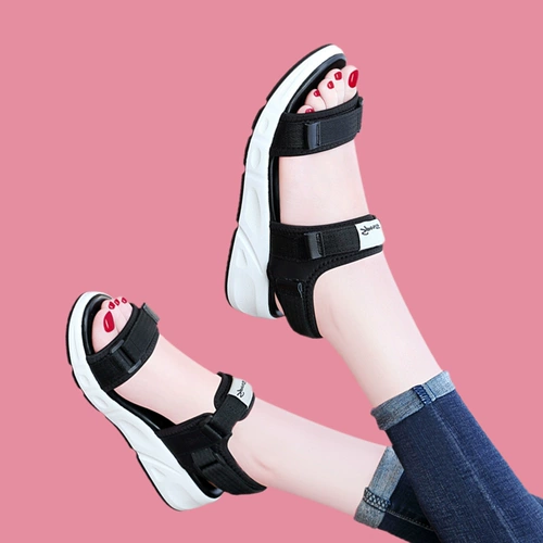 Летние спортивные сандалии, нескользящие туфли для беременных для матери, пляжная пляжная обувь на липучке, коллекция 2022, для среднего возраста, мягкая подошва