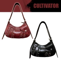 Культиватор оригинал ниша европейский и американский ретро -горячий горячий панк -масла панк -масла, подгрожения кожи и плечо межсенги сумки женщины новые