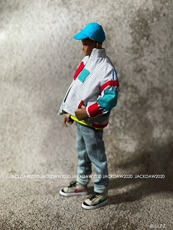 Солдатская детская одежда 手工制作1/6潮流人偶配件12寸兵人服饰撞色拼布卫衣bjd特6外套