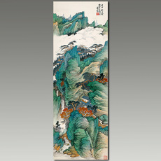 Картина 萧谦中仿青绿山水图近现代国画真迹复制原大高清装饰画芯临摹欣赏