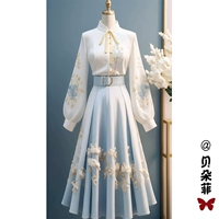 Платье, весенний комплект, юбка, китайский стиль, подходит для подростков, яркий броский стиль