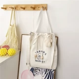 Шоппер, универсальная вместительная и большая японская сумка на одно плечо, льняная сумка, в корейском стиле