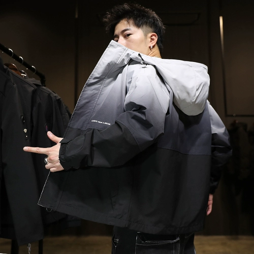 Tide, красная куртка, раскраска, демисезонный трендовый оберег на день рождения с капюшоном, пуховик, в корейском стиле, подходит для подростков