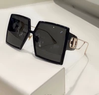 Золотое зеркало ноги Черная рама Черная линза (та же модель Deng Ziqi)