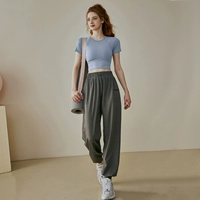 Озеро синий короткий -насыщенные+черные серо -свободные брюки