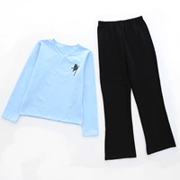 Синий лонгслив, нарукавники, комплект