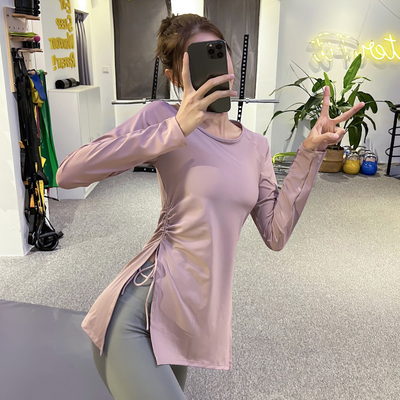 taobao agent Yoga clothing, bra top, demi-season sports suit for fitness, fitted, for running, long sleeve