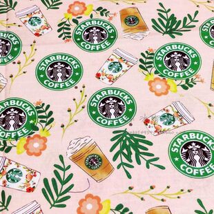 Wide 105 Customized flat -grained cotton cloth star dad flower grass orange powder cartoon handmade dress shirt tablecloth bag
