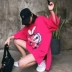 Phong cách cổng Harajuku của phụ nữ mùa hè áo thun ngắn tay nữ trong thủy triều lưới màu đỏ lỏng lẻo hoang dã hip-hop cô gái có hương vị lạ siêu một đầu - Áo phông Áo phông