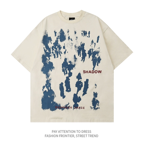 Летняя ретро футболка с коротким рукавом для отдыха для влюбленных подходит для мужчин и женщин, оверсайз