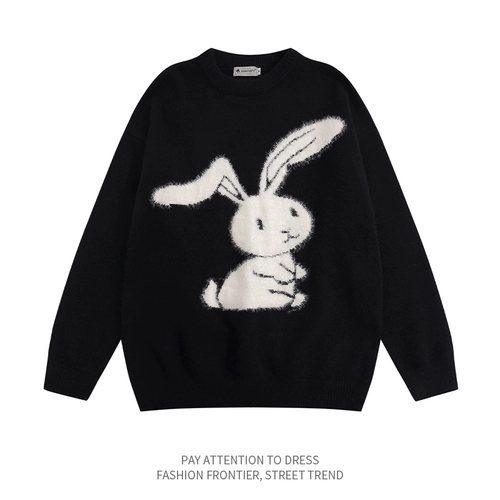 Японский ретро плюшевый кролик, трикотажный свитер, универсальная брендовая рубашка для влюбленных
