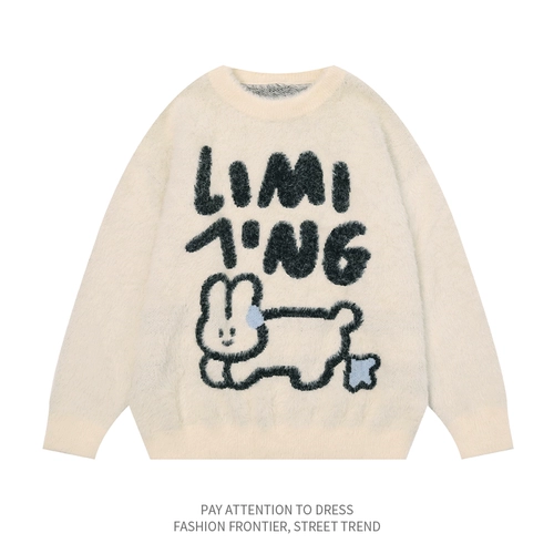 Ретро милый трикотажный брендовый свитер подходит для мужчин и женщин, этнический стиль, свободный крой