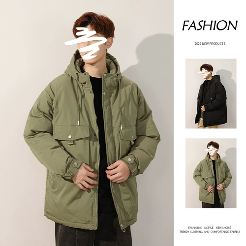 Tide, зимний пуховик, утепленная куртка, в американском стиле, свободный крой