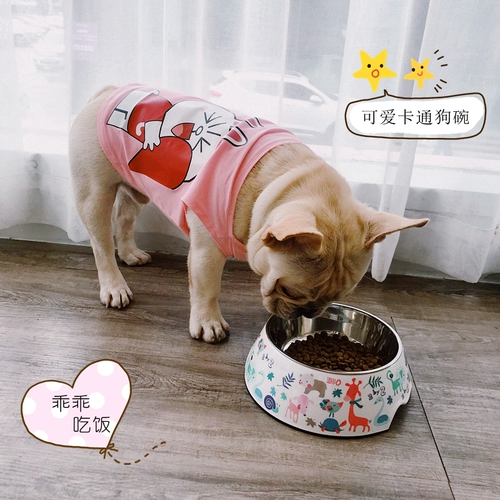 Добашная чаша для питомца Собака с собакой маленькая и маленькая кошачья чаша для кошачья кошка из нержавеющей стали горшок с двойным секретным кормлением питьевой вода Двойное использование