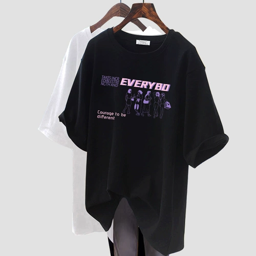 Tide, черная модная летняя футболка, коллекция 2023, в западном стиле, большой размер