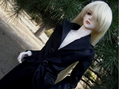taobao agent Baby clothes BJD/SD black long bright leather coat (1/3, uncle)