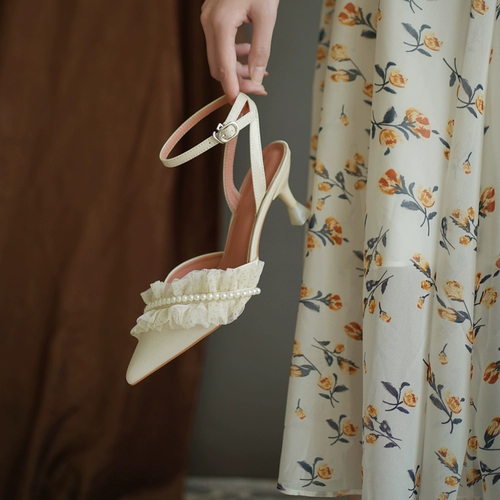 Милые сандалии, обувь, туфли из жемчуга на высоком каблуке, 2021 года