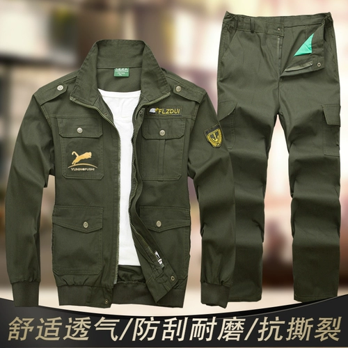 Осенний хлопковый износостойкий комплект для работы, лонгслив, защита от ожогов, оверсайз, большой размер