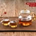 Ấm trà thủy tinh dày chịu nhiệt nhiệt độ cao hoa ấm trà đơn nồi nhỏ lọc trà đen đặt bộ pha trà nhà - Trà sứ