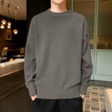 Мужской демисезонный трендовый флисовый шерстяной трикотажный свитер, высокий воротник, коллекция 2021, увеличенная толщина