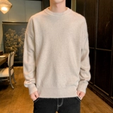 Мужской демисезонный трендовый флисовый шерстяной трикотажный свитер, высокий воротник, коллекция 2021, увеличенная толщина