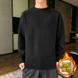 Мужской демисезонный трендовый флисовый шерстяной трикотажный свитер, высокий воротник, коллекция 2021, увеличенная толщина