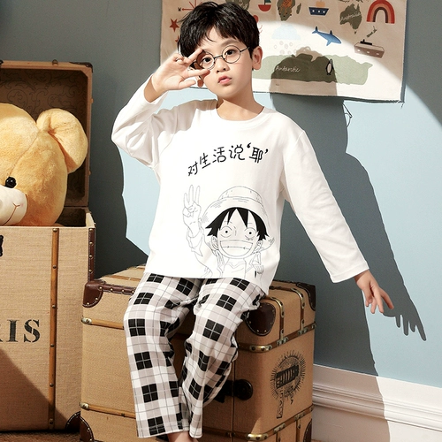 Детская пижама для мальчиков, демисезонный хлопковый лонгслив, детский костюм мальчика цветочника, комбинезон, штаны, комплект, подходит для подростков