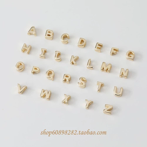 Маленькие серьги с буквами из жемчуга, аксессуары, 14 карат, золотой цвет, 26 шт