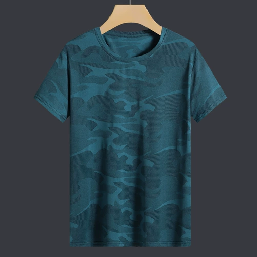 Летняя камуфляжная шелковая футболка с коротким рукавом для мальчиков, для среднего возраста