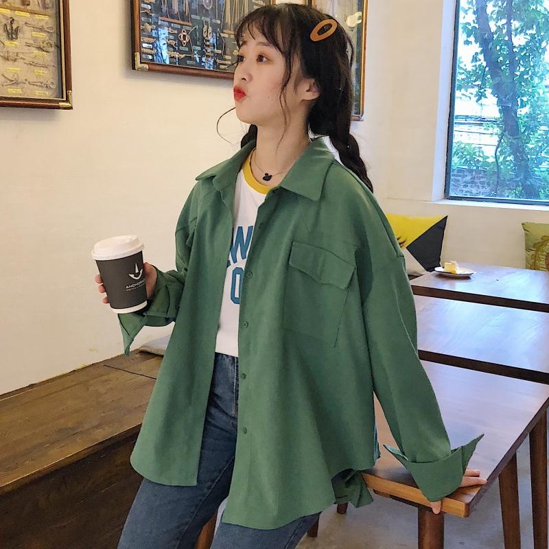 Buy spring women's wear korean style chic pure color loose shirt in the ...