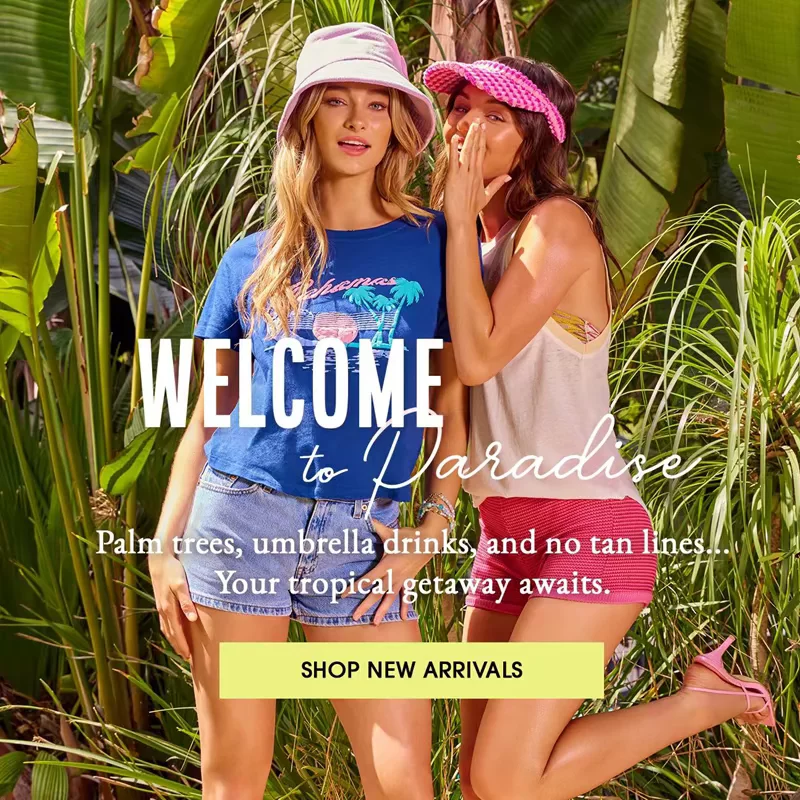 [WILDFOX 22新款 全棉巴哈马度假 海滨椰树亲肤舒适圆领短袖女 T恤]
