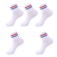 Мужская средняя трубка с двумя барными бело -красными и синими двумя барами 5 пары