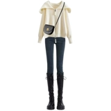 Зимний трикотажный свитер, комплект, карандаш, штаны, в стиле Шанель, новая коллекция, по фигуре