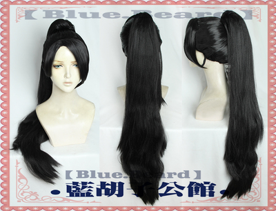 taobao agent 【Blue beard】Fearless contract Valorant Sage cos wigs of costume black tiger mouth clip