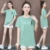 Áo thun nữ tay ngắn cotton tinh khiết rời quần áo phụ nữ mùa hè 2021 mới đơn giản và linh hoạt áo thun giản dị giữa chiều dài hàng đầu - Áo phông Áo phông
