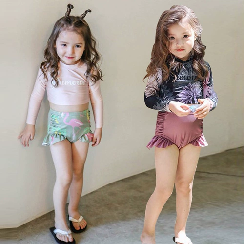 Детский купальник, раздельный милый лонгслив для принцессы, защита от солнца, семейный стиль