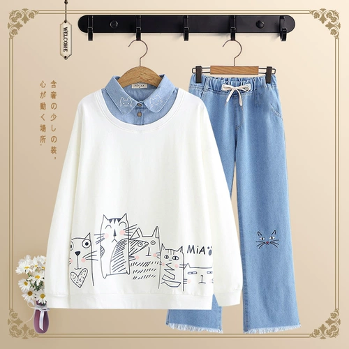 Осенняя демисезонная толстовка для школьников, осенний комплект, в корейском стиле, для средней школы