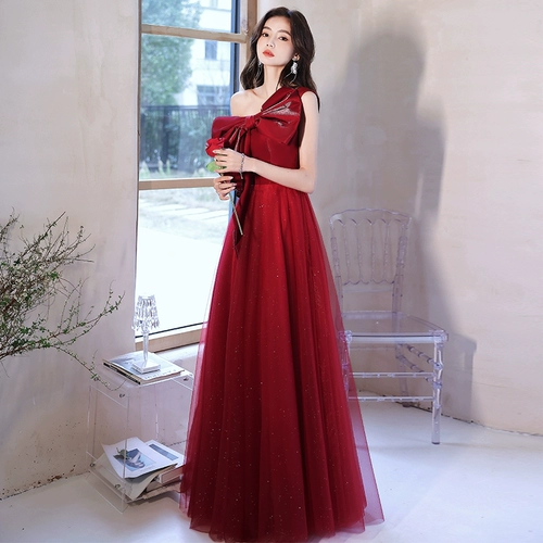Бордовое вечернее платье для невесты, элитная зимняя юбка, коллекция 2023, изысканный стиль