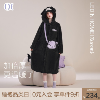 taobao agent Winter pijama, coral velvet bathrobe, 2023 collection, increased thickness