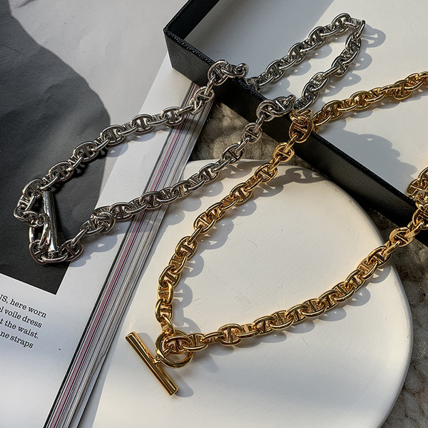 [Ins свиной нос Сян цепи] холодный стиль цепь ключицы цепи простой Ликер