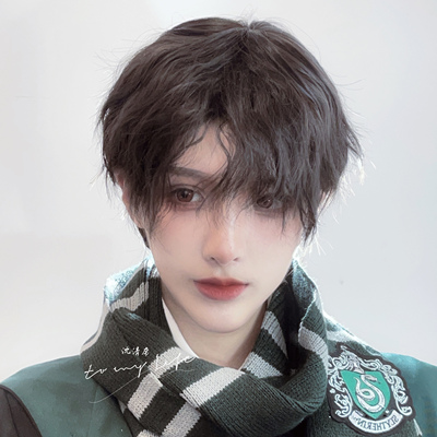 taobao agent [Big and male daily COS short fake hair juvenile, wool curls, foil, tin foil hot DK black gold Zhengtai