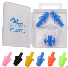 Затычки для ушей 高档游泳鼻夹耳塞 成人儿童专业柔软硅胶鼻塞防水装备用品