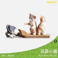 玩模乐 Твердая реалистичная модель животного, японская фигурка, милое детское познавательное украшение в форме цветка, кот, домашний питомец