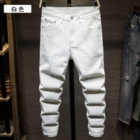 Летние белые джинсы, эластичные тонкие штаны, в корейском стиле