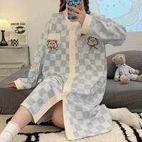 303 Плотно -медведя юбка голубой