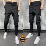 Демисезонные штаны, черные повседневные брюки, популярно в интернете