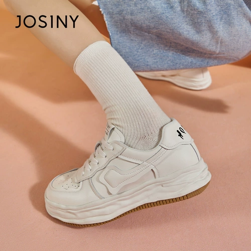 Туфли, модная белая обувь, кроссовки, 2022 года, тренд сезона, из натуральной кожи